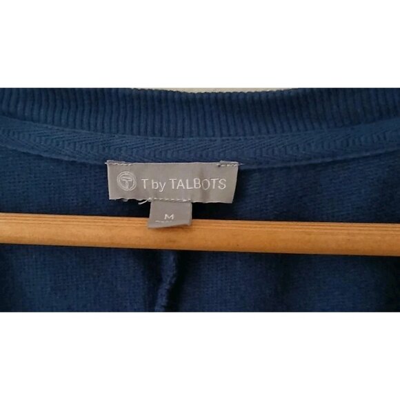 T by Talbots Sleeveless Midi Dress Size Medium Blue Cotton Pockets Coastal Tank - Picture 6 of 11